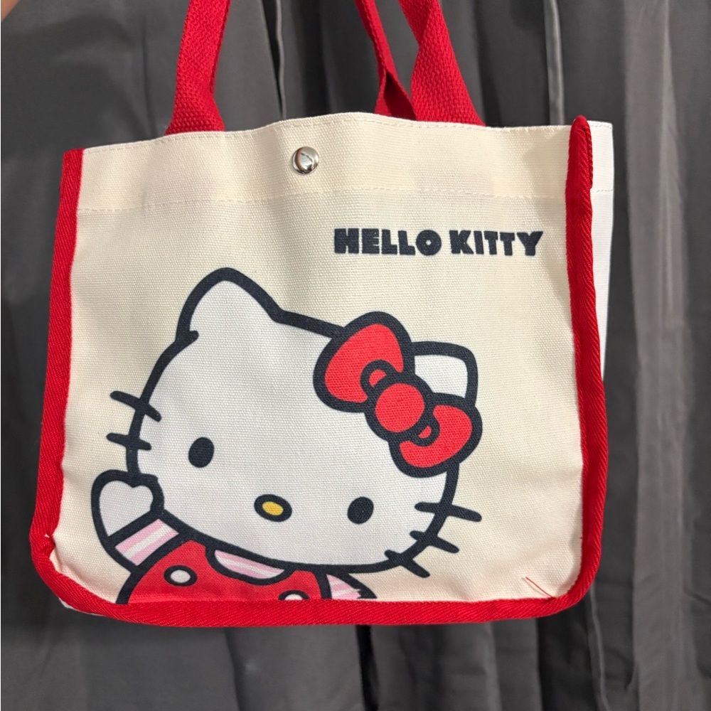 HK Red and White Tote Bag